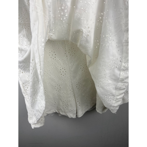 Rue21 White Eyelet Lace Fit & Flare Romper Dress Built-In Shorts Size L Y2K Soft - Picture 7 of 7